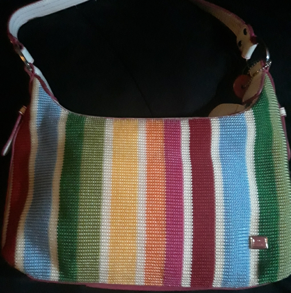 Rainbow striped sak purse